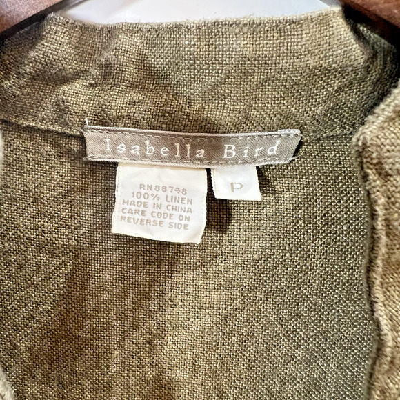 Isabella Bird Women's Linen Jacket Size P Blazer Lagenlook Minimalist Business - Picture 3 of 8